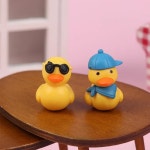 미니 만화 모자 안경 작은 오리 장식품 장식 공예 홈 가든 조경 1 Glasses Duck