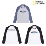 내셔널지오그래픽 NATIONALGEOGRAPHIC 남성 기본핏 컨셉아트웍 긴팔 배색 래쉬가드 1874280 N222MRG410