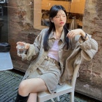 JINGHENG 데님코트녀 숏코트 봄옷 상의 S 202258792