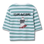 지프 어썸 곰 7부 스트라이프 티셔츠 KQ2TSU036