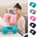 CU 기내용 목베개 벨벳 베개 에어펌프 비행기 목쿠션 휴대용 여행용 캠핑 낚시 에어목쿠션 판촉물