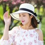 여성을위한 여름 해변 활 밀짚 모자 대형 브림 태양 보호 모자 휴가 양산 바이저 모자 HMA89