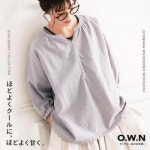 O W N 달콤한 단추 블라우스 M L 3L 4L 5L 크기 여성 풀오버 7 4 3 3 4 4 5L 슬리브 키 넥