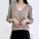 린넨 여성 가디건 봄 여름 골지 여자 긴팔 가디건 5색