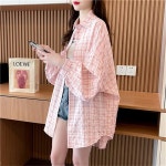 besteffie 여성 체크셔츠 루즈핏 봄 가을 체크 긴팔 셔츠 캐주얼 스타일 면 오버핏 E28 M