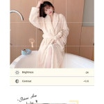 코랄 플리스 잠옷 긴 목욕 가운 라운지웨어 겨울 타입 공주 스타일 1 71 Light green