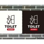 TOILET WOMEN 부착형 안내판 여자화장실표찰 공용화장실표찰