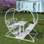 하트 벤치 야외 웨딩 테이블 정원 조명 의자 조경