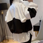 키밍 크롭 얇은 소재 배색 바람막이 점퍼 URD251