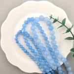 비즈톡 원석라운드 4 6 8 10 신백옥착색 22종 모음 반줄 07 초록그린 1줄 J1-210-00