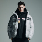 데상트 데상트 SWISS SKI 모노 크롬 와펜 논퀼팅 후드형 다운 자켓 110 LGRY LIGHT-GREY SP411SDJO2 370190