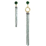 M.M.D 엠엠디 Unbalanced greeny cubic earrings