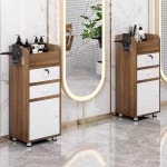 미용실 수납장 뷰티샵 도구 수납 사이드 캐비닛 거울 옆 앞