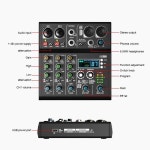 Yamnweo XR-4 professional wireless DJ audio mixer -4-channel Bluetooth controller sound mixer USB i
