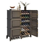 방수 신발장 야외 플라스틱 미니 수납장 3단 길이 선반 35