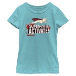 디씨코믹스 DC League of Super-Pets 아동용 Krypto Activate 티셔츠 타히