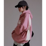 라이크더모스트 LIKE THE MOST 사이드 배색 오버핏 후디 인디핑크 1590049