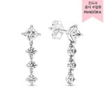 판도라 보증서 제공 스파클링 라운드 스퀘어 드롭 이어링 290045C01