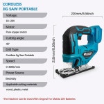 EGOD 충전식 무선 직소 배터리용 리노베이션 마이터 톱 전동 18V 3000 공구 No Battery