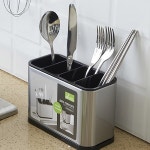 전교일등 사장님 수저통 조리기구 보관함 젓가락 보관통 물빠짐 원형 사각 스텐 스틸 음식점 가정용 상품선택 H2760
