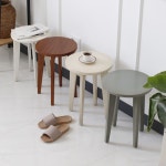 원목 협탁 미니 스툴 원형 보조 화장대 의자 카페 간이