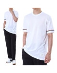 톰브라운 톰브라운 삼선탭 소매삼선스트라이프 티셔츠 MJS247A J0129 100