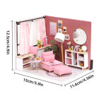 UNKNOWN DIY 나무 미니어처 집 조립 키트 작은 가구 LED 집 크리스마스 선물용 3D 퍼즐 1개 with cover H-017-B