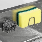 스텐 수세미 물빠짐 무타공 부착식 주방 욕실 다용도 싱크대 거치대 걸이