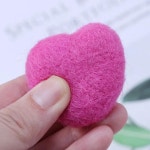 하트 모양 펠트 울 비즈 공 발렌타인 사진 소품 파티 장식 1 Light Green