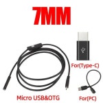 7 IP67 방수 내시경 카메라 6 개 led 조정 USB 안드로이드 유연한 검사 전화 PC 용 02 7mm-1m