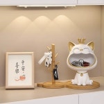 행운고양이 수납함 열쇠 인테리어 키트레이 열쇠수납 보관함 장식 수납 식당 트레이 사재키 현관 소품 대 대 수납 사재키