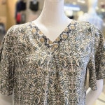 와코루 와코루 레이온100 리프 보더나염 홈웨어상하의 세트 WPA874WSWPA874WP-GR