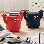 hands up stool 큐티아이즈 핸즈업 양털 패브릭 스툴