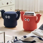 hands up stool 큐티아이즈 핸즈업 양털 패브릭 스툴