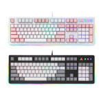 앱코 앱코 AN07S 광축 라운드 LED 게이밍 키보드 핑크