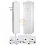 회전형 이동식 타공판 진열대 금속 가벽 랙 악세서리 보석 보관 신형 3면 두께-10cm 30개