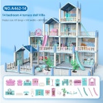 DIY 드림 캐슬 공주 집 키트 대형 빌라 가구 미니어처 인형 크리스마스 생일 선물 학생 14 rooms no box 1개
