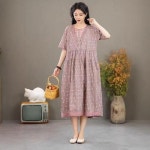 페브레로 여성봄스커트 여름 프린트 허리 스트링 풀오버 롱스커트 캐주얼 미디스커트 UNO1