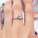 7부 랩 다이아 오픈 링 반지 IGI GIA 플라워 리프 결혼 예물 선물 프로포즈