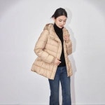 여자패딩다운 점퍼 패딩다운 경량 90 오리털 슬림 긴팔후드조거 숏 다운여 ible1