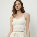 코즈넉 캡 내장 카렌 레이스 크롭 끈나시 이너 레이어드 나시 탑 뷔스티에