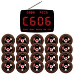 JINGLE BELLS 무선 호출 시스템 20 Pcs 바 레스토랑 사무실 카페 벨용 러시아어 호출 버튼 CTT194