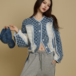 딘트 데님 배색 점퍼 J2725