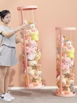 봉제인형 보관통 투명 지퍼 원통 장난감 수납함 보관함 바구니 인형