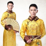 남성치파오 중국의상 당나라 운동회 중국전통옷 남자치파오 더블웨어 프리사이즈 모직 의상 전통의상 프리사이즈