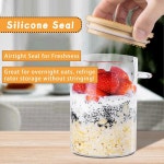 뚜껑이 MHDCLY 오버나이트 귀리 용기 16온스 병 4팩 오트밀 컵 식사 준비 유리 중국 푸딩 YMB01