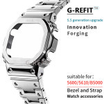 G-Refit 금속 베젤 5610 스테인레스 스틸 시계 밴드 스트랩 5600 Wtach 케이 DW5600 GWM5610 G5600 GWB5600