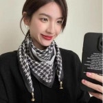 매력적인 엘레강스 패션아이템 멋진 마그네틱 스카프 미니 머플러 꽃무늬 여성 봄 실크 가을