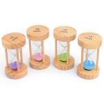 인테리어 탁상 심플 원형 원목 유리 모래시계10분