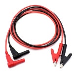 2Pcs 14 게이지 멀티미터 테스트 3피트 길이의 전기 테스트를 위한 직각 바나나 플러그와 악어 클립 헤비 듀티 실리콘 와이어 연결